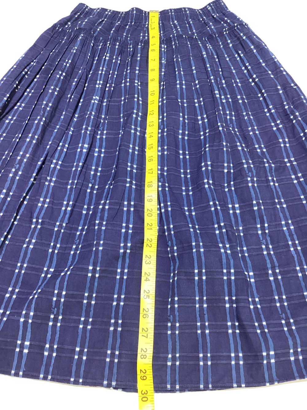 Madewell Pull-On Midi Skirt in Shibori Indigo Plaid - Picture 10 of 13